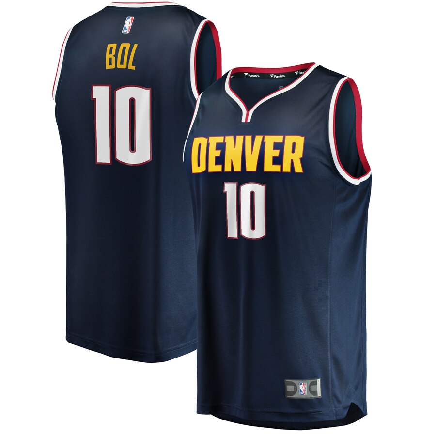 Bol Bol Denver Nuggets Fanatics Branded Fast Break Replica Basketball Jersey Navy - Icon Edition