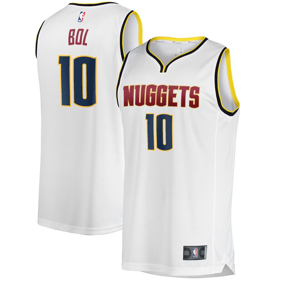 Bol Bol Denver Nuggets Fanatics Branded Youth Fast Break Replica Basketball Jersey White - Association Edition