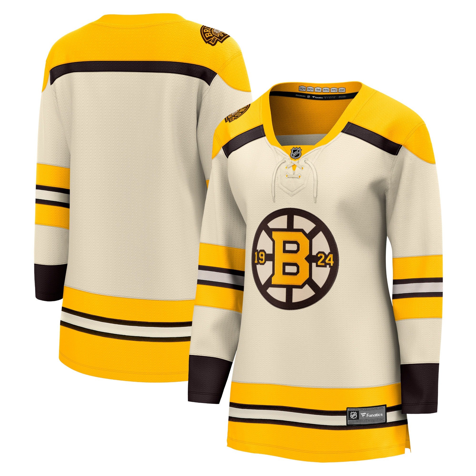Boston Bruins 100th Anniversary Breakaway Hockey Jersey - Women, Cream - JS637 