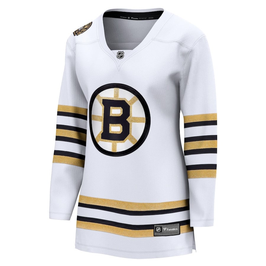 Alternative view of Boston Bruins 100th Anniversary Breakaway Hockey Jersey - Women, White - JS247 