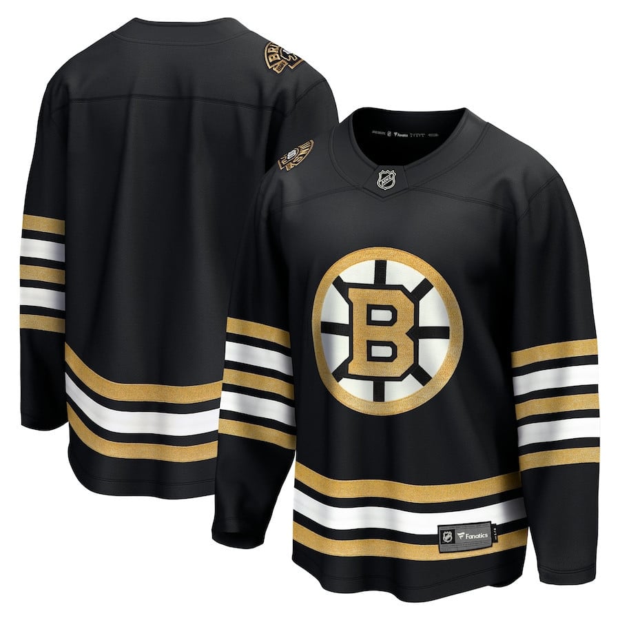 Boston Bruins 100th Anniversary Premier Breakaway Hockey Jersey - Black - JS675 