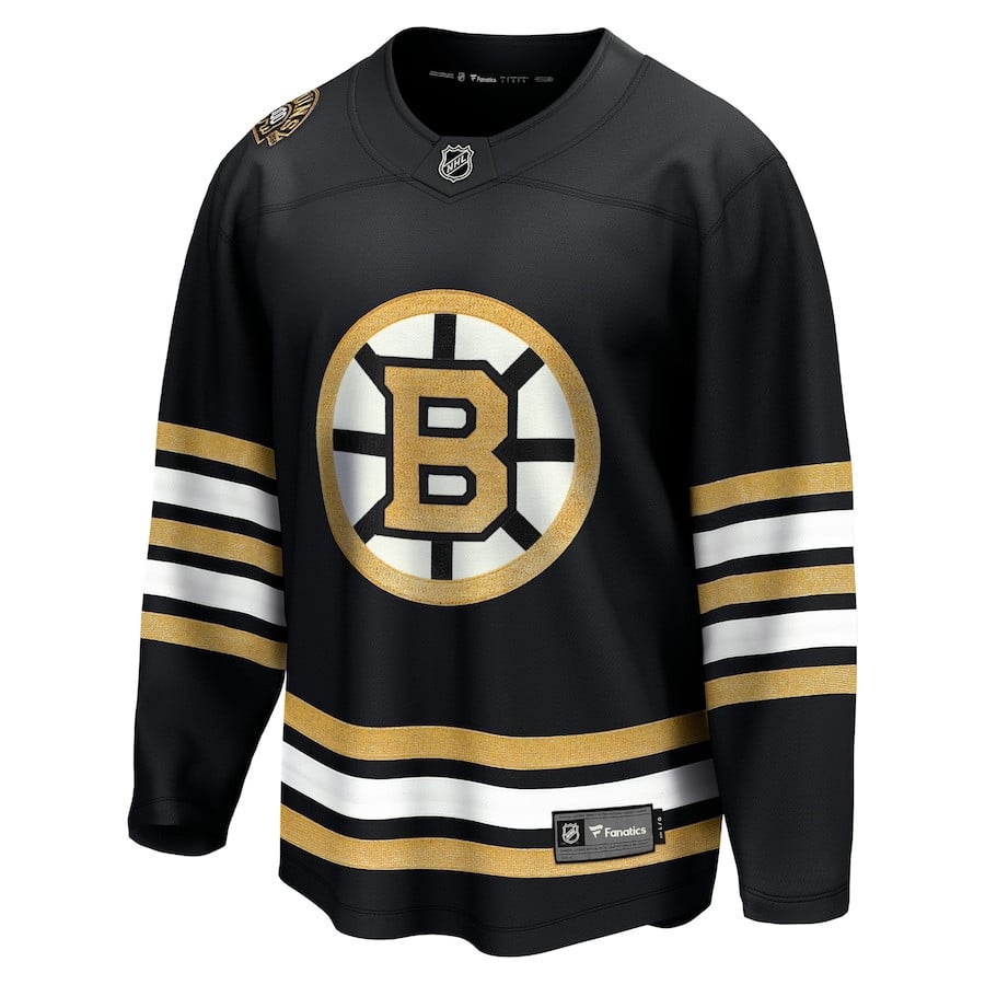 Alternative view of Boston Bruins 100th Anniversary Premier Breakaway Hockey Jersey - Black - JS675 