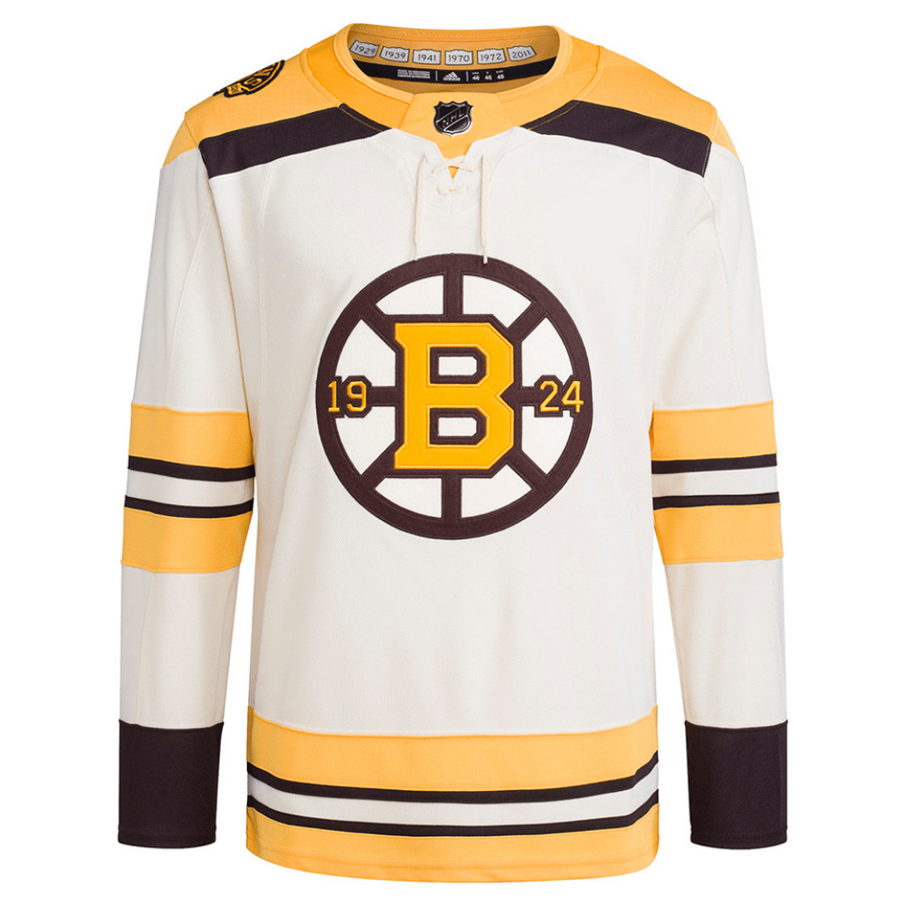 Alternative view of Boston Bruins 100th Anniversary Primegreen Third Men Jersey - Cream - JS933 