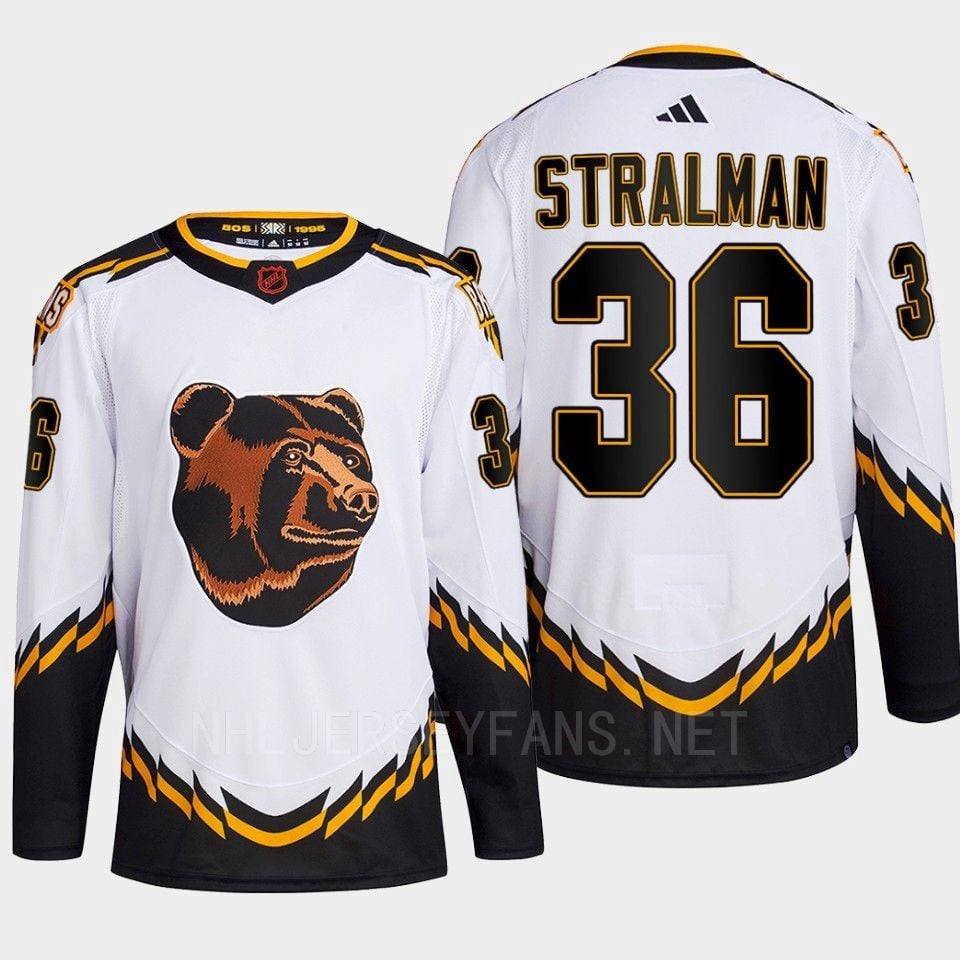 Boston Bruins 2022 Reverse Retro 2.0 Anton Stralman 36 White Primegreen Jersey Men's - JS756 