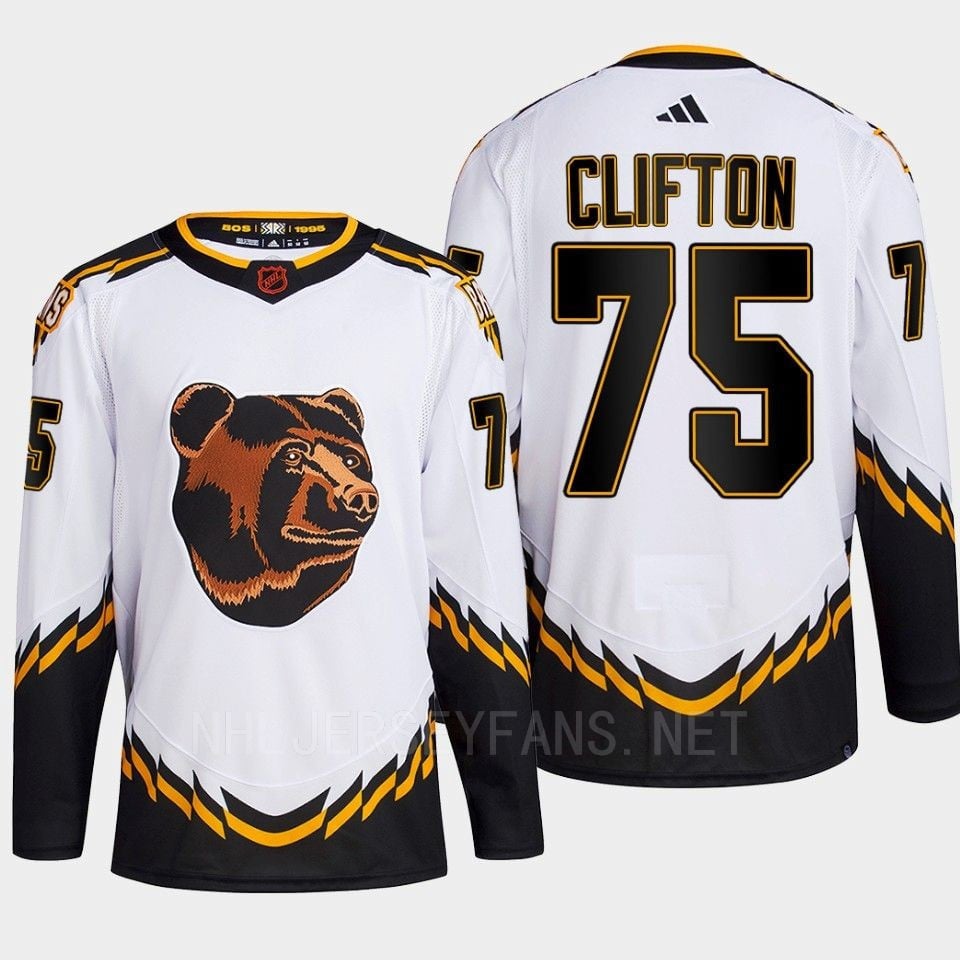 Boston Bruins 2022 Reverse Retro 2.0 Connor Clifton 75 White Primegreen Hockey Jersey Men's - JS952 