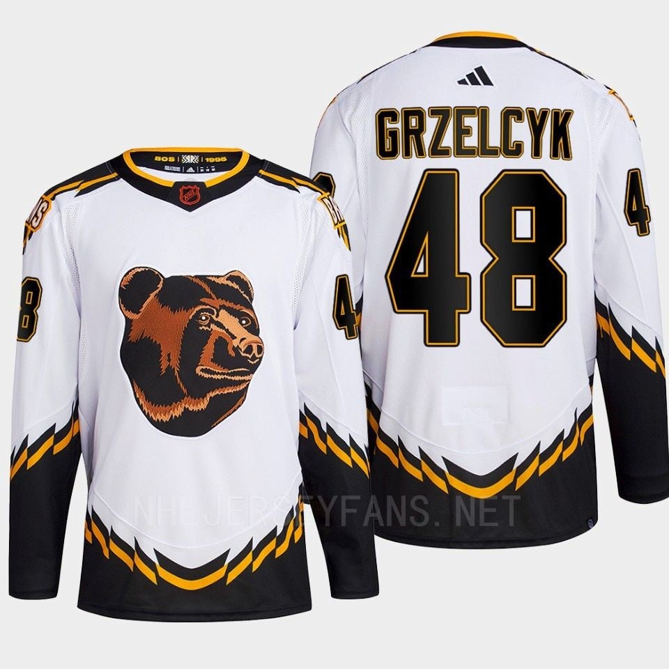 Boston Bruins 2022 Reverse Retro 2.0 Matt Grzelcyk 48 White Primegreen Jersey Men's - JS291 