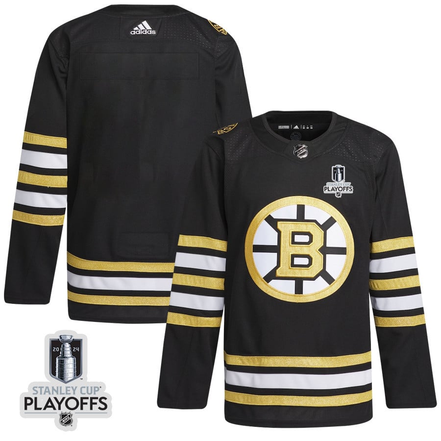 Boston Bruins 2024 NHL Playoffs Patch Home Hockey Jersey - Men, Black - JS929 