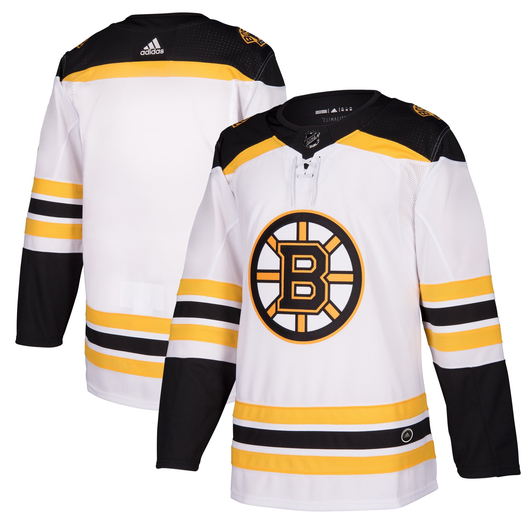 Boston Bruins Away Blank Hockey Jersey - Men, White - JS240 