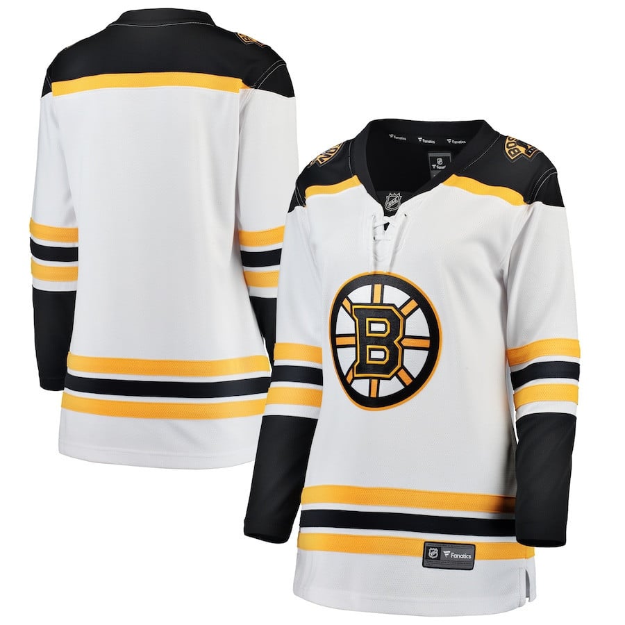 Boston Bruins Away Breakaway Hockey Jersey - Women, White - JS834 