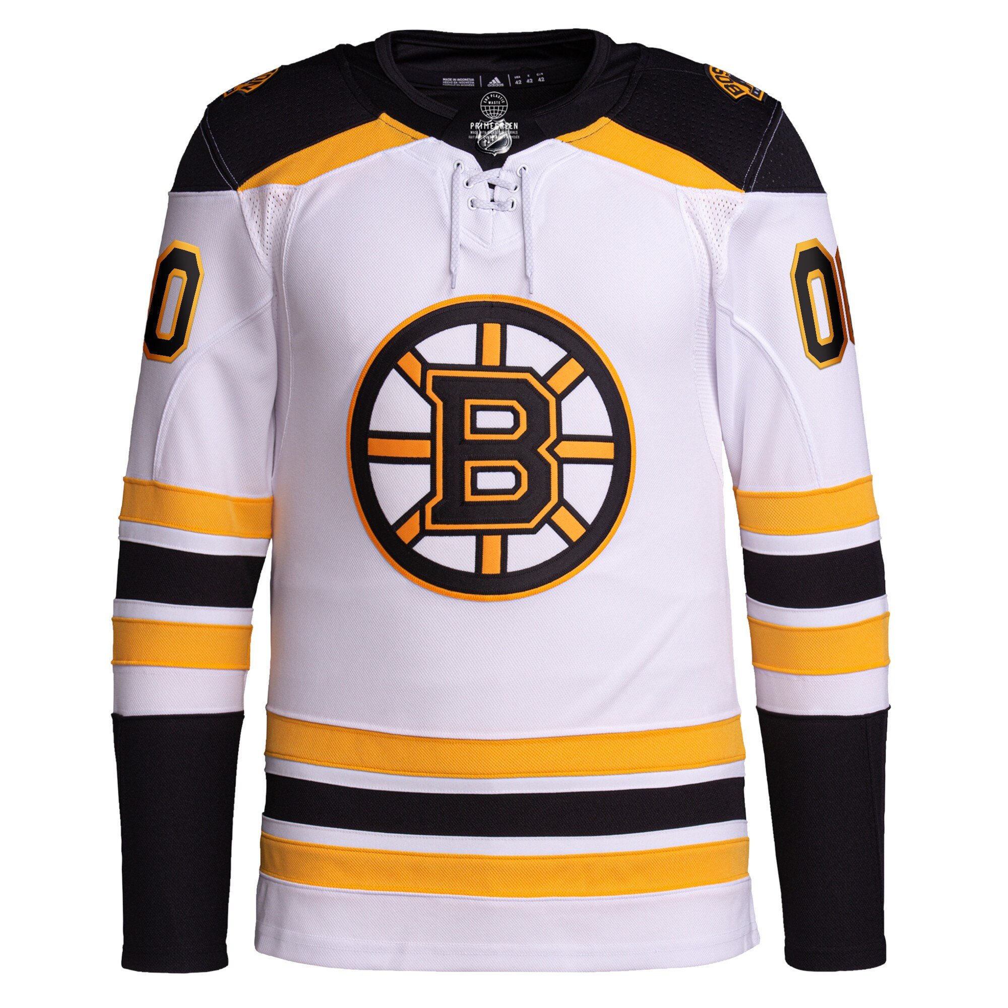 Alternative view of Boston Bruins Away Primegreen Custom Hockey Jersey - Men, Black - JS477 