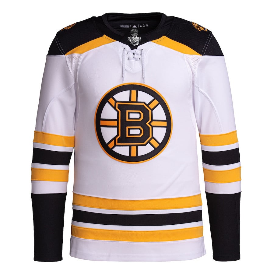 Alternative view of Boston Bruins Away Primegreen Hockey Jersey - Men, White - JS656 