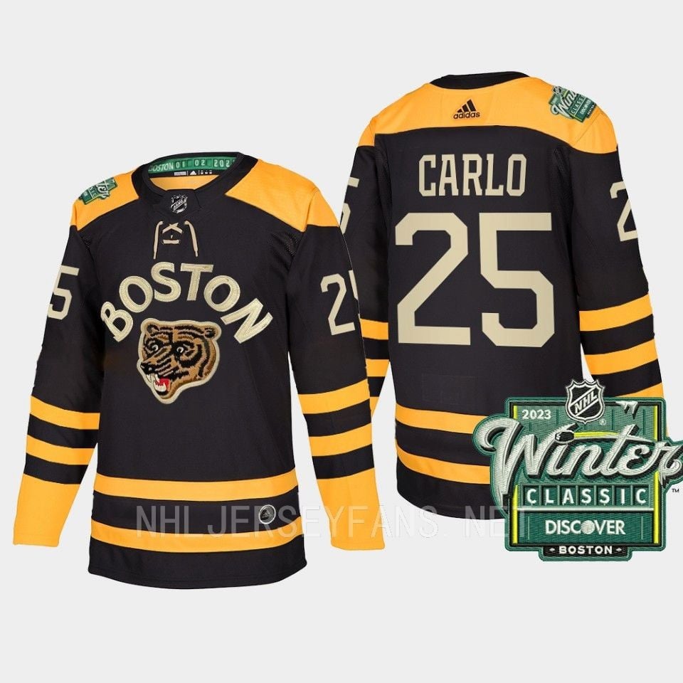 Boston Bruins Brandon Carlo 25 2023 Winter Classic Black Hockey Jersey - JS448 