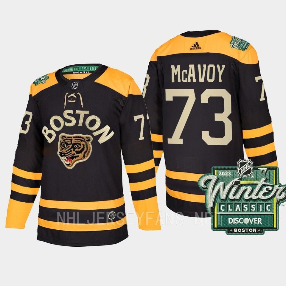 Boston Bruins Charlie McAvoy 73 2023 Winter Classic Black Hockey Jersey - JS283 