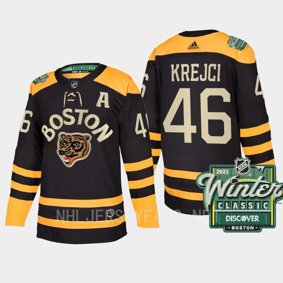 Boston Bruins David Krejci 46 2023 Winter Classic Black Hockey Jersey - JS573 