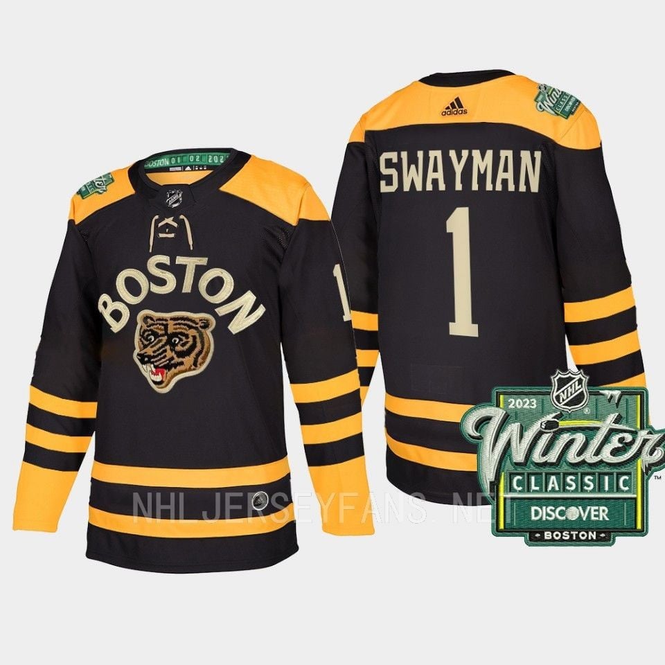 Boston Bruins Jeremy Swayman 1 2023 Winter Classic Black Hockey Jersey - JS814 
