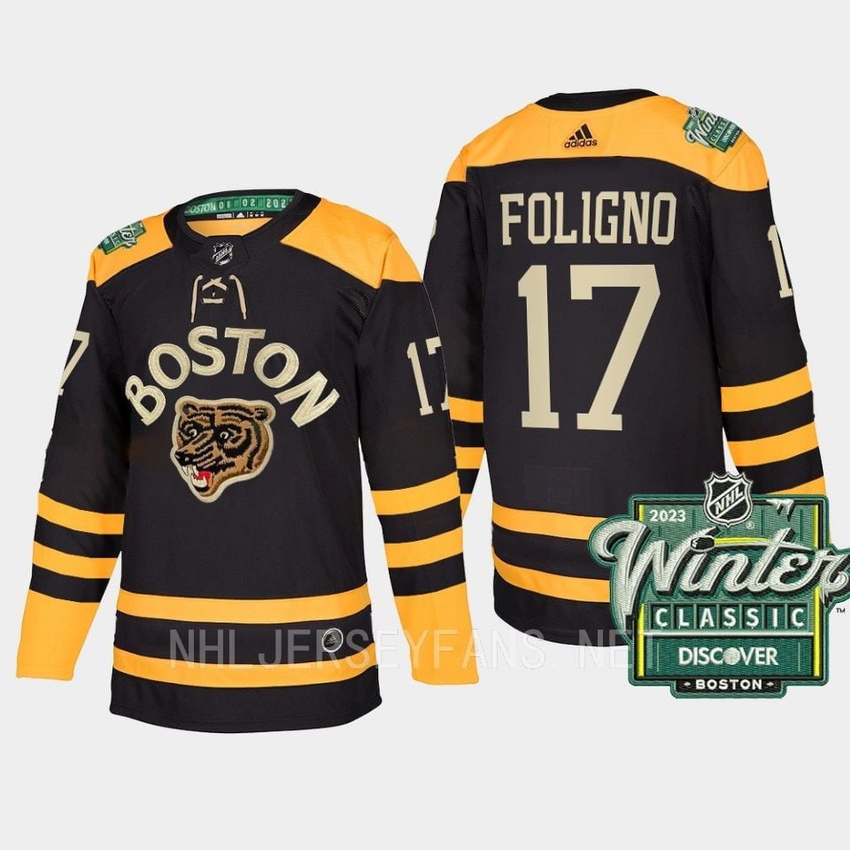 Boston Bruins Nick Foligno 17 2023 Winter Classic Black Hockey Jersey - JS167 
