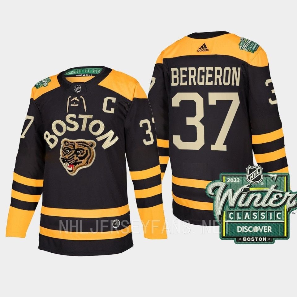 Boston Bruins Patrice Bergeron 37 2023 Winter Classic Black Hockey Jersey - JS573 