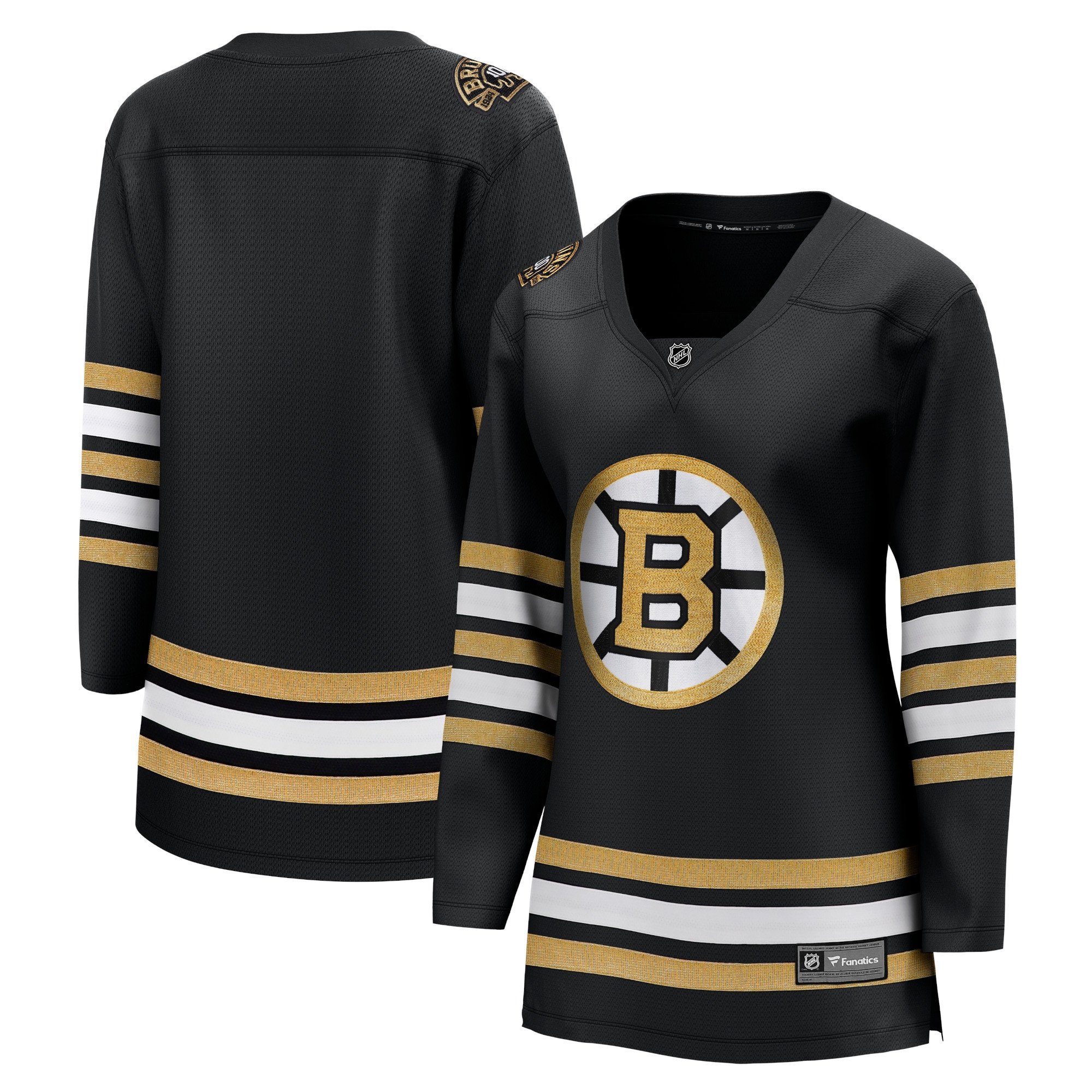 Boston Bruins Women's 100th Anniversary Breakaway Hockey Jersey - Women, Black - JS240 