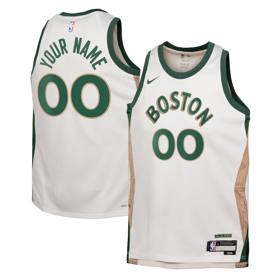 Boston Celtics 2023/24 City Edition Swingman Custom YOUTH Basketball Jersey - White - JS957