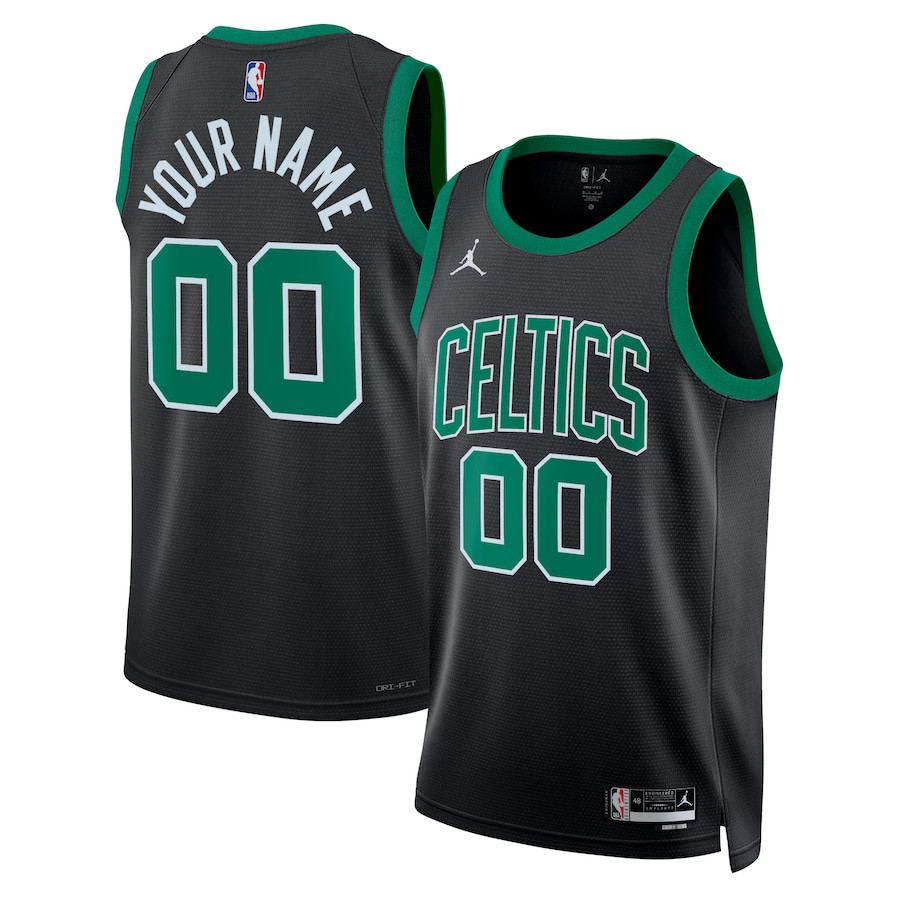 Boston Celtics 2023/24 Statement Swingman Custom Men Basketball Jersey - Black - JS685