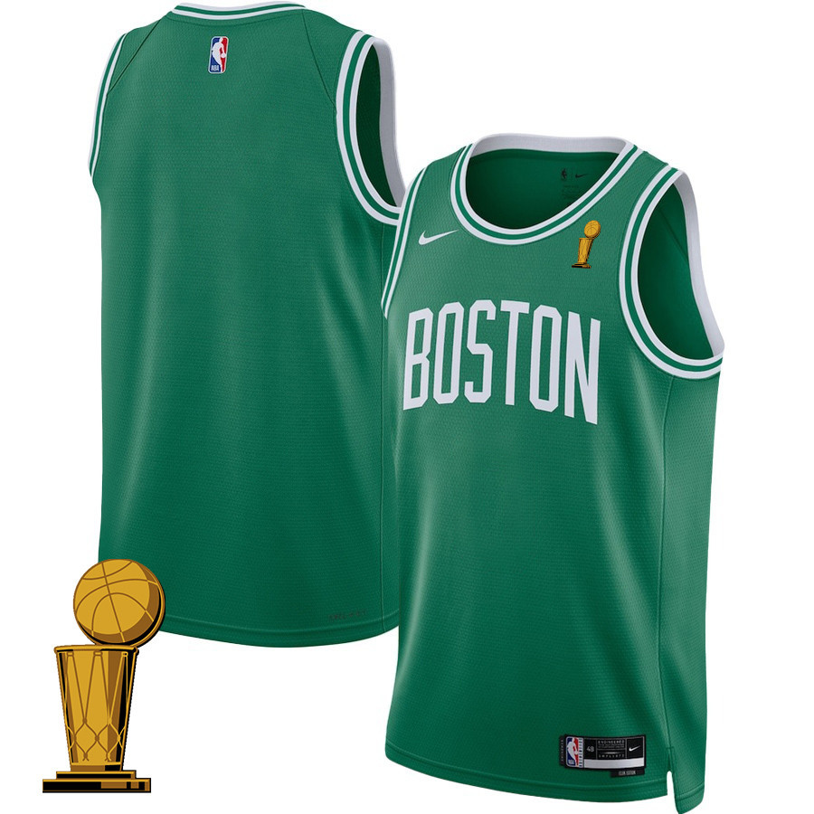 Boston Celtics 2024 FINALS CHAMPIONS Basketball Jersey - Icon Edition - Kelly Green - JS273