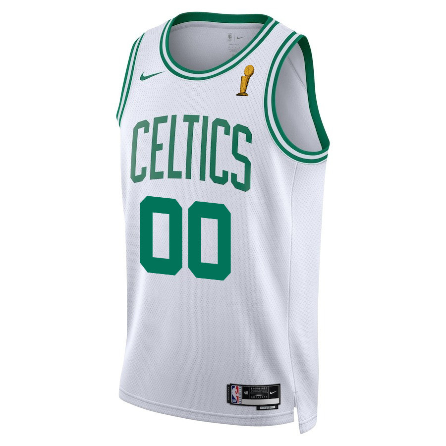 Alternative view of Boston Celtics 2024 FINALS CHAMPIONS Swingman Basketball Jersey Customized - Association Edition - White - JS569