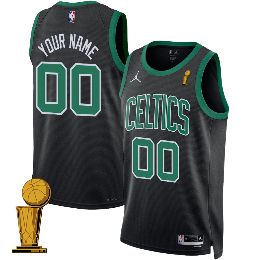 Boston Celtics 2024 FINALS CHAMPIONS Swingman Basketball Jersey Customized - Statement Edition - Black - JS286