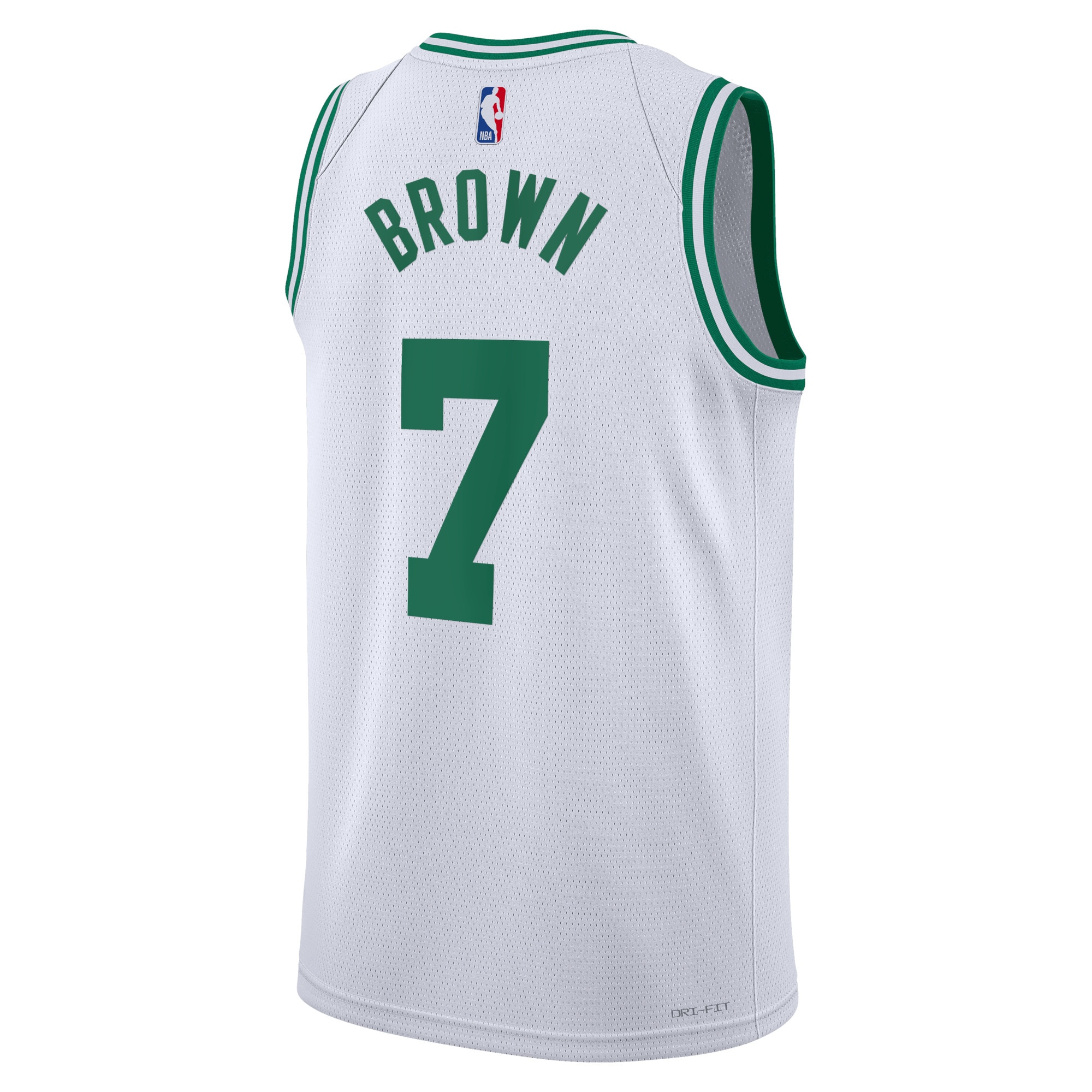 Alternative view of Boston Celtics Association Edition Swingman Basketball Jersey - White - Jaylen Brown - Unisex - JS542