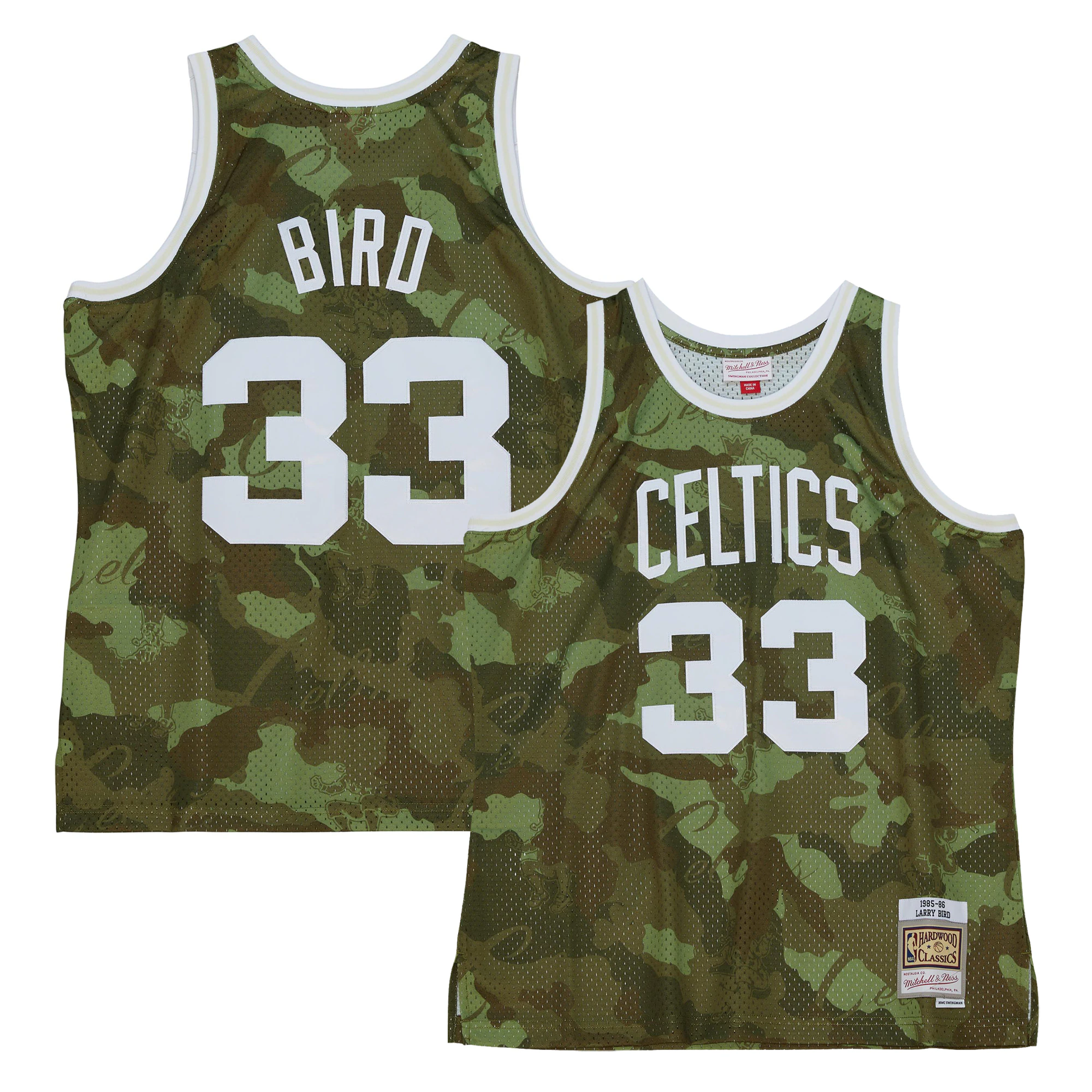 Boston Celtics Boston Celtics Mitchell & Ness Hardwood Classics 1985/86 Ghost Green Swingman Basketball Jersey - Camo