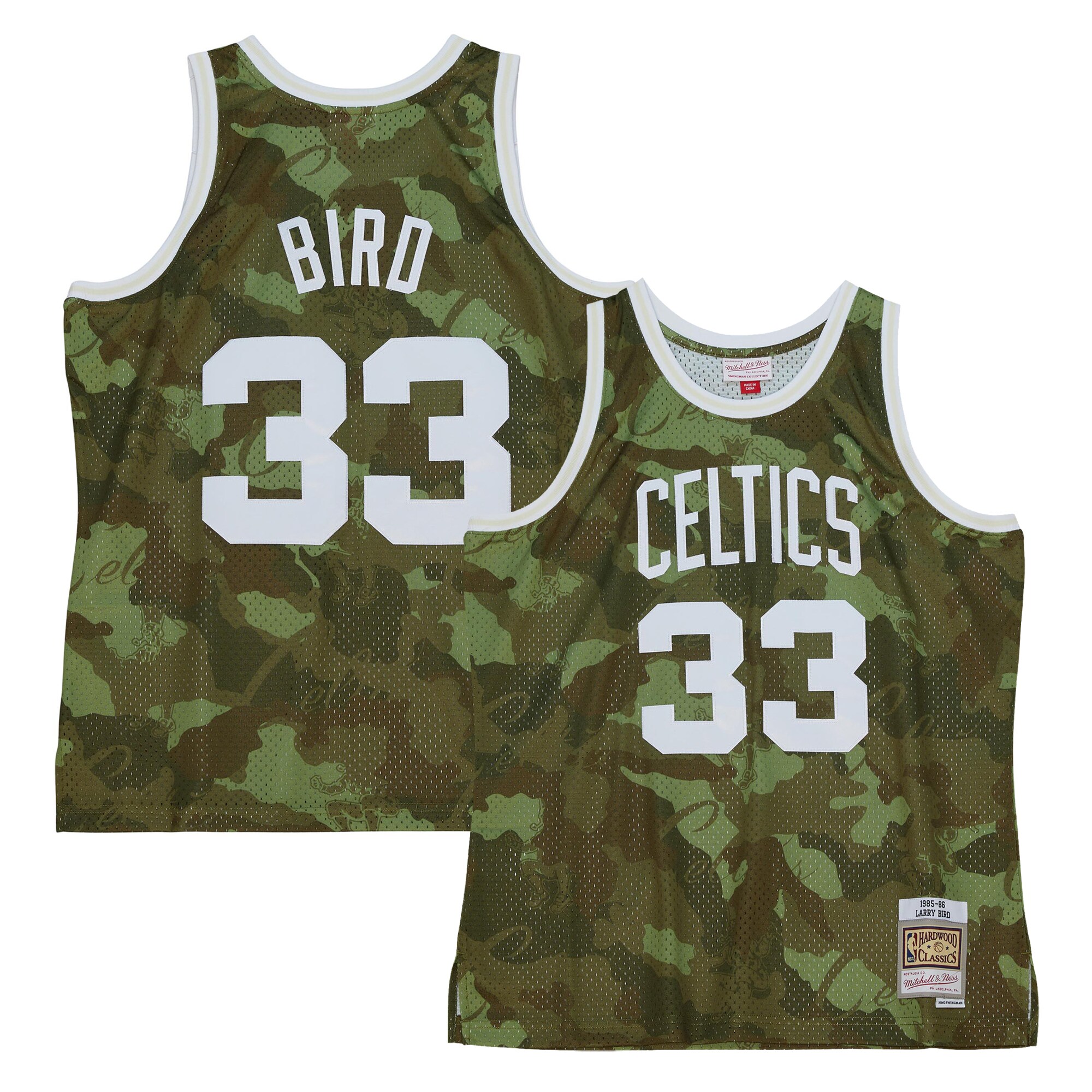 Alternative view of Boston Celtics Boston Celtics Mitchell & Ness Hardwood Classics 1985/86 Ghost Green Swingman Basketball Jersey - Camo