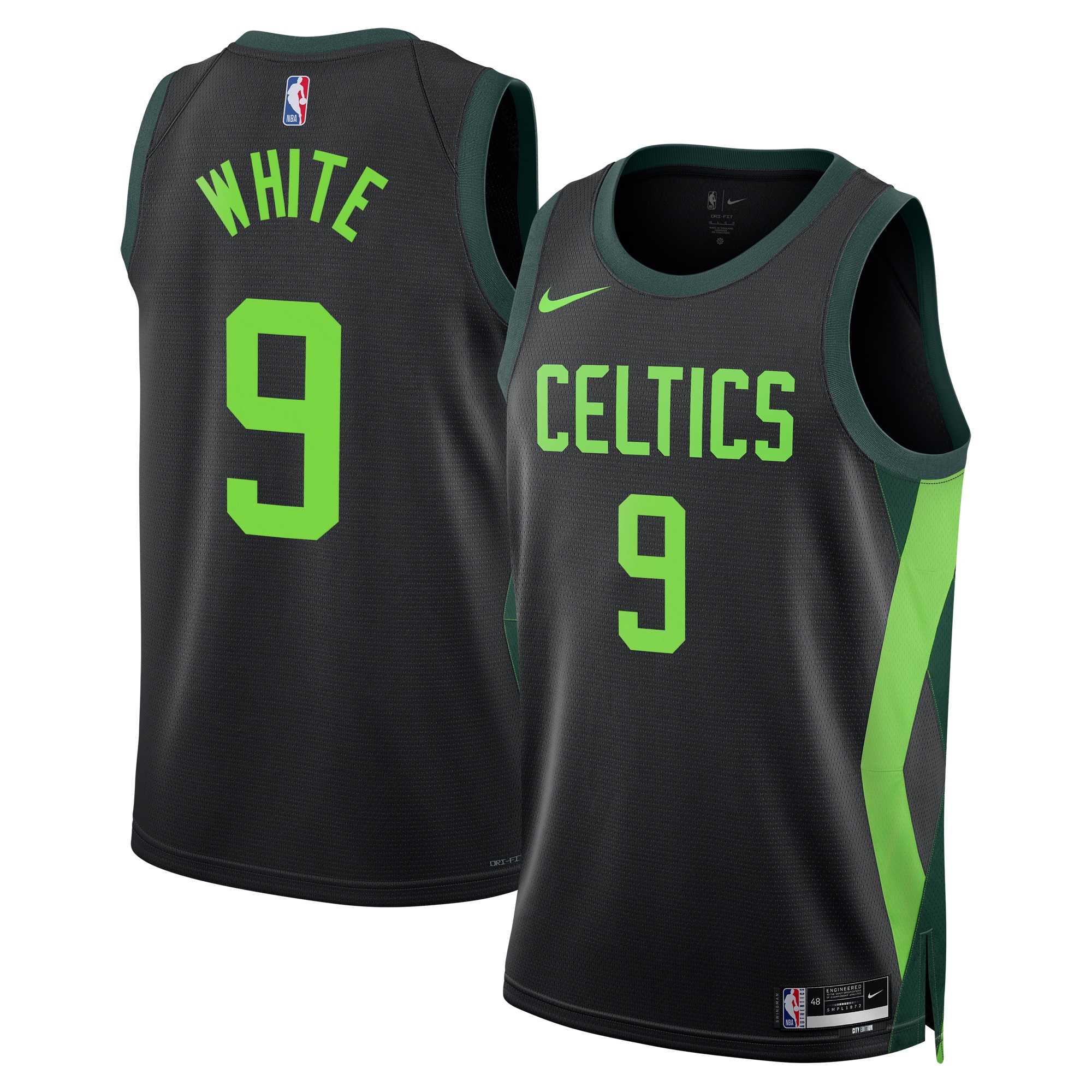 Boston Celtics City Edition Swingman Basketball Jersey 2024 - Black - Derrick White - Unisex - JS547