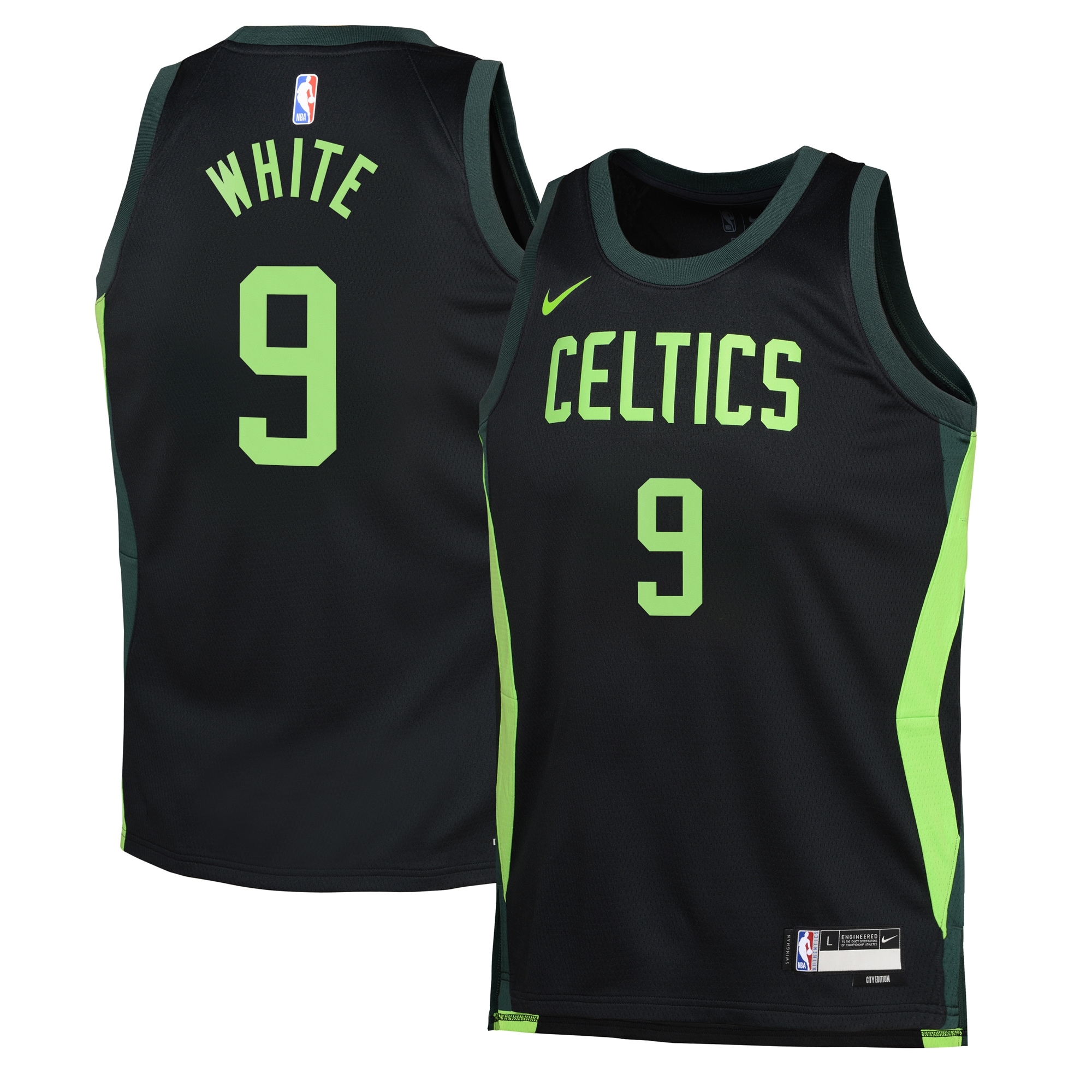 Boston Celtics City Edition Swingman Basketball Jersey 2024 - Black - Derrick White - Youth - JS878