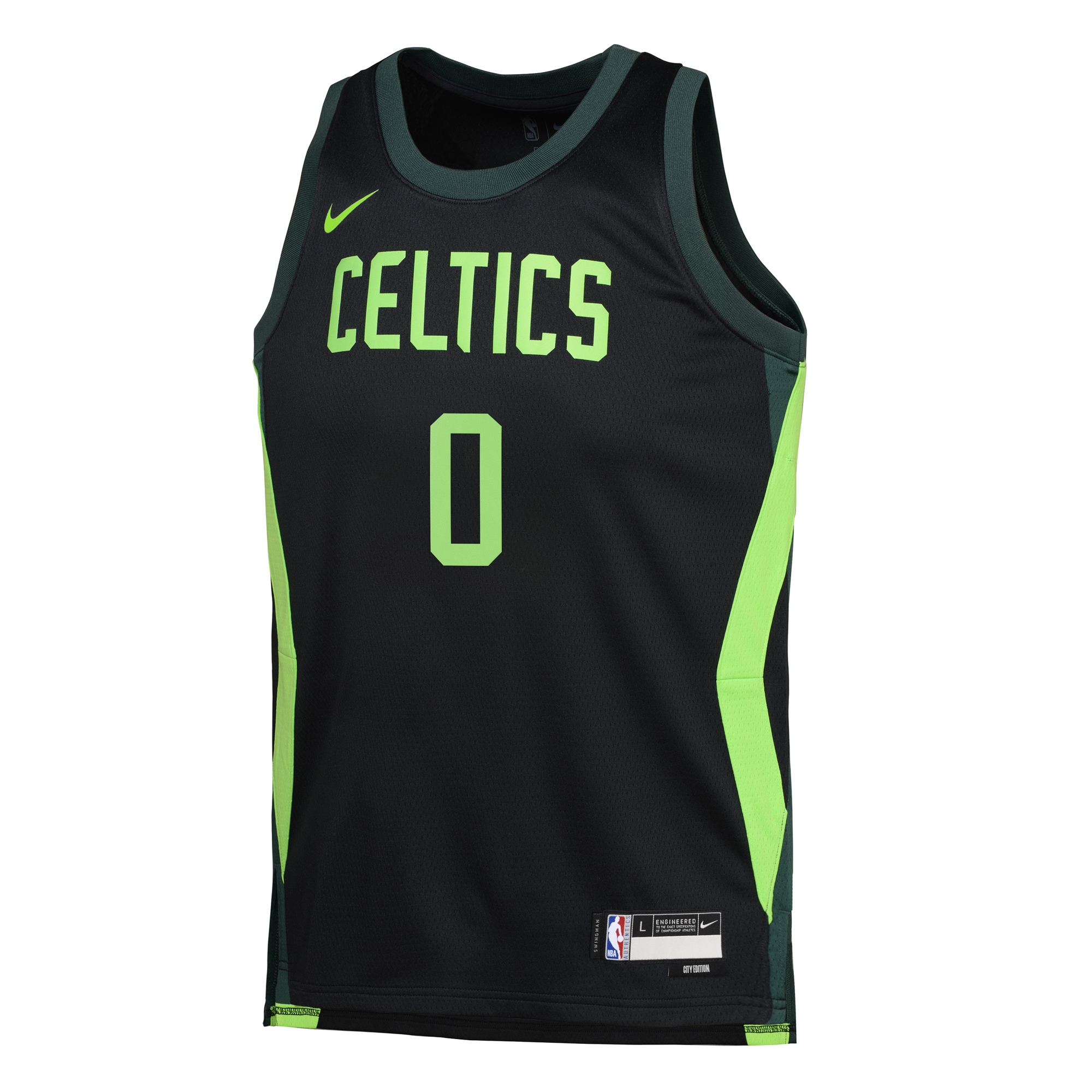 Alternative view of Boston Celtics City Edition Swingman Basketball Jersey 2024 - Black - Jayson Tatum - Youth - JS322