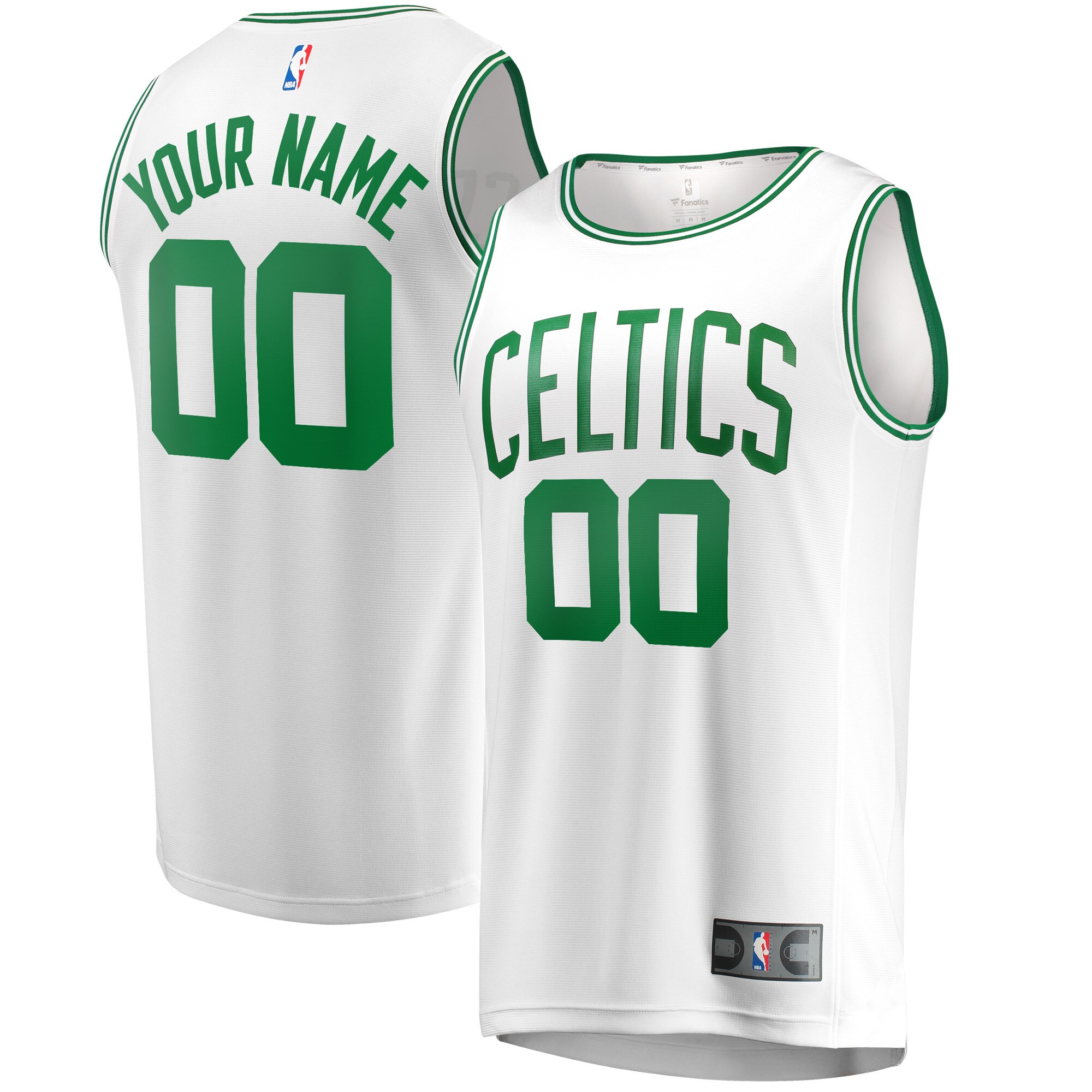 Boston Celtics Fanatics Fast Break Replica Custom Basketball Jersey - Association Edition - White
