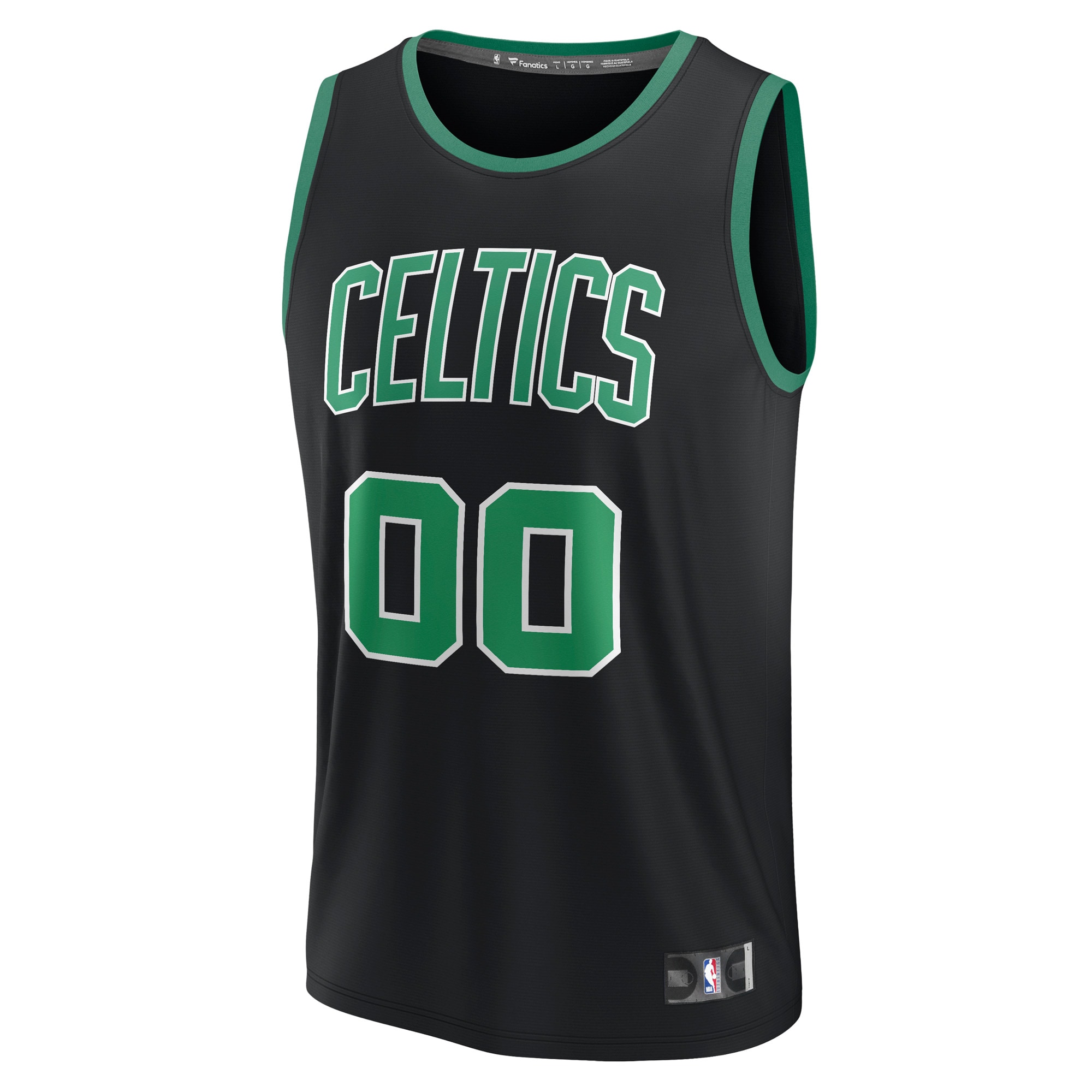 Alternative view of Boston Celtics Fanatics Fast Break Replica Custom Basketball Jersey - Statement Edition - Black