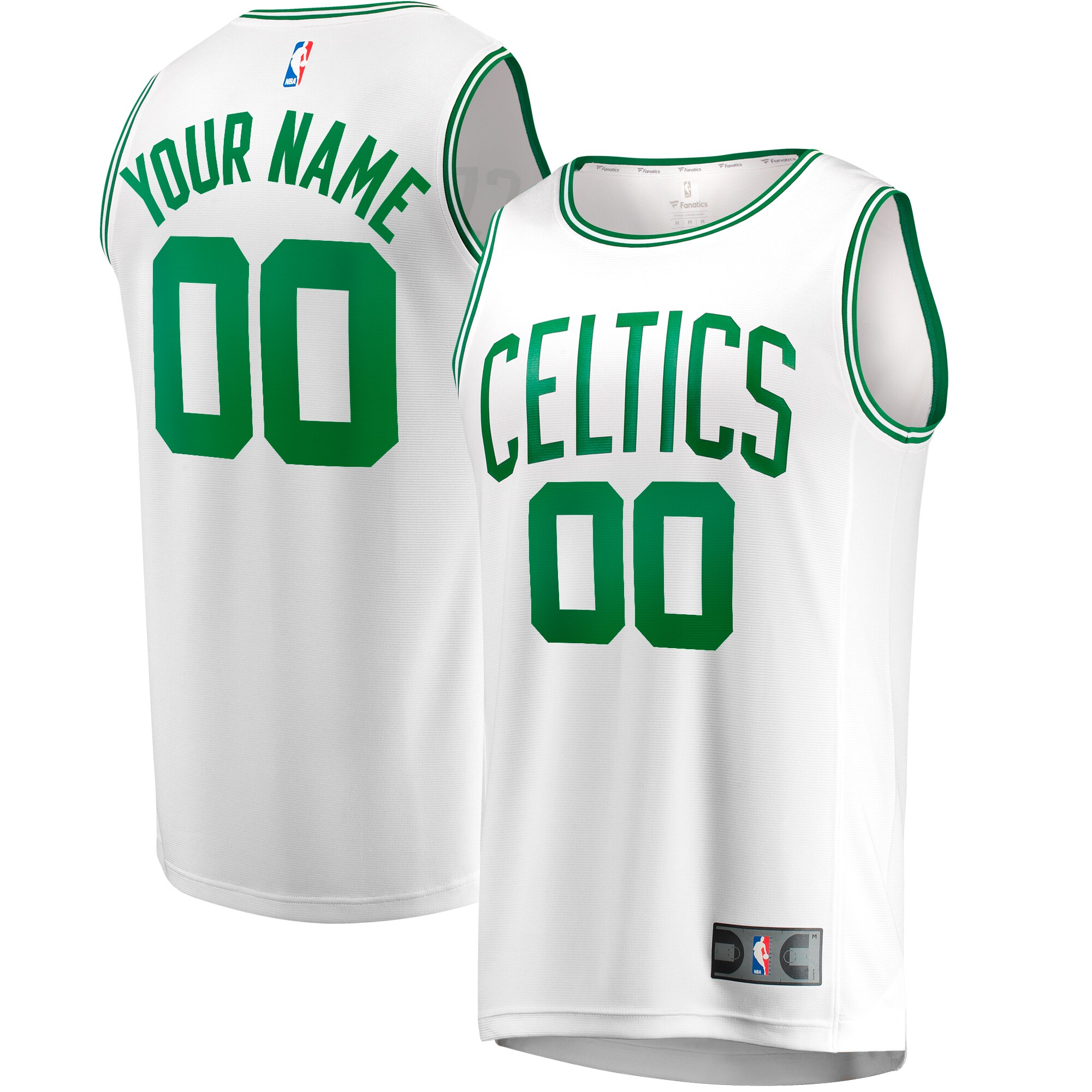 Boston Celtics Fanatics Youth Fast Break Replica Custom Basketball Jersey - Association Edition - White
