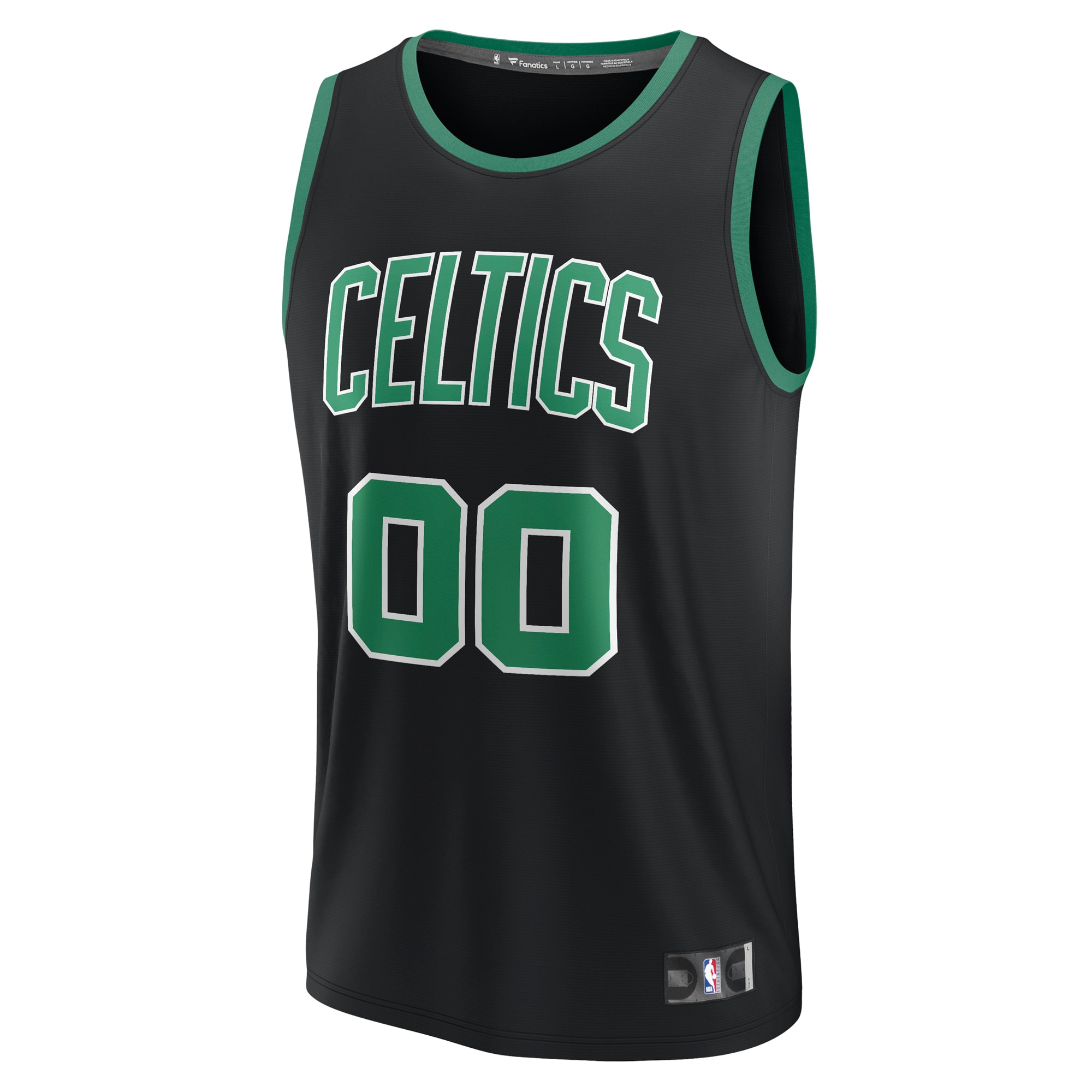 Alternative view of Boston Celtics Fanatics Youth Fast Break Replica Custom Basketball Jersey - Statement Edition - Black