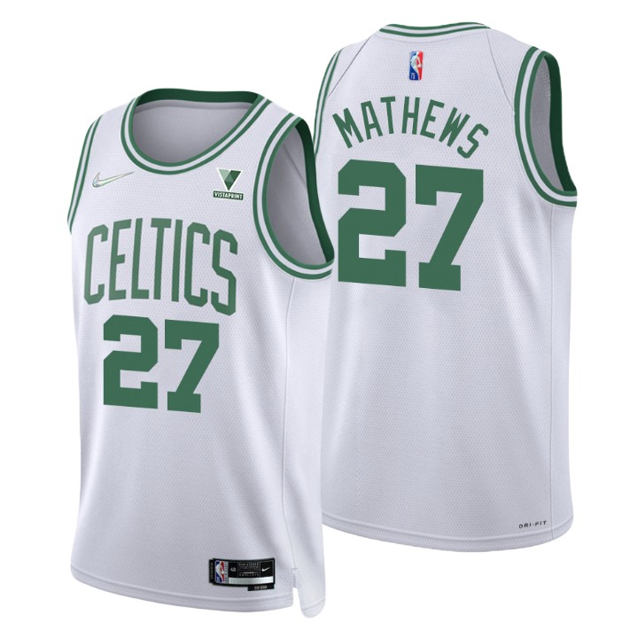 Boston Celtics Garrison Mathews 75th Anniversary Diamond Basketball Jersey Association