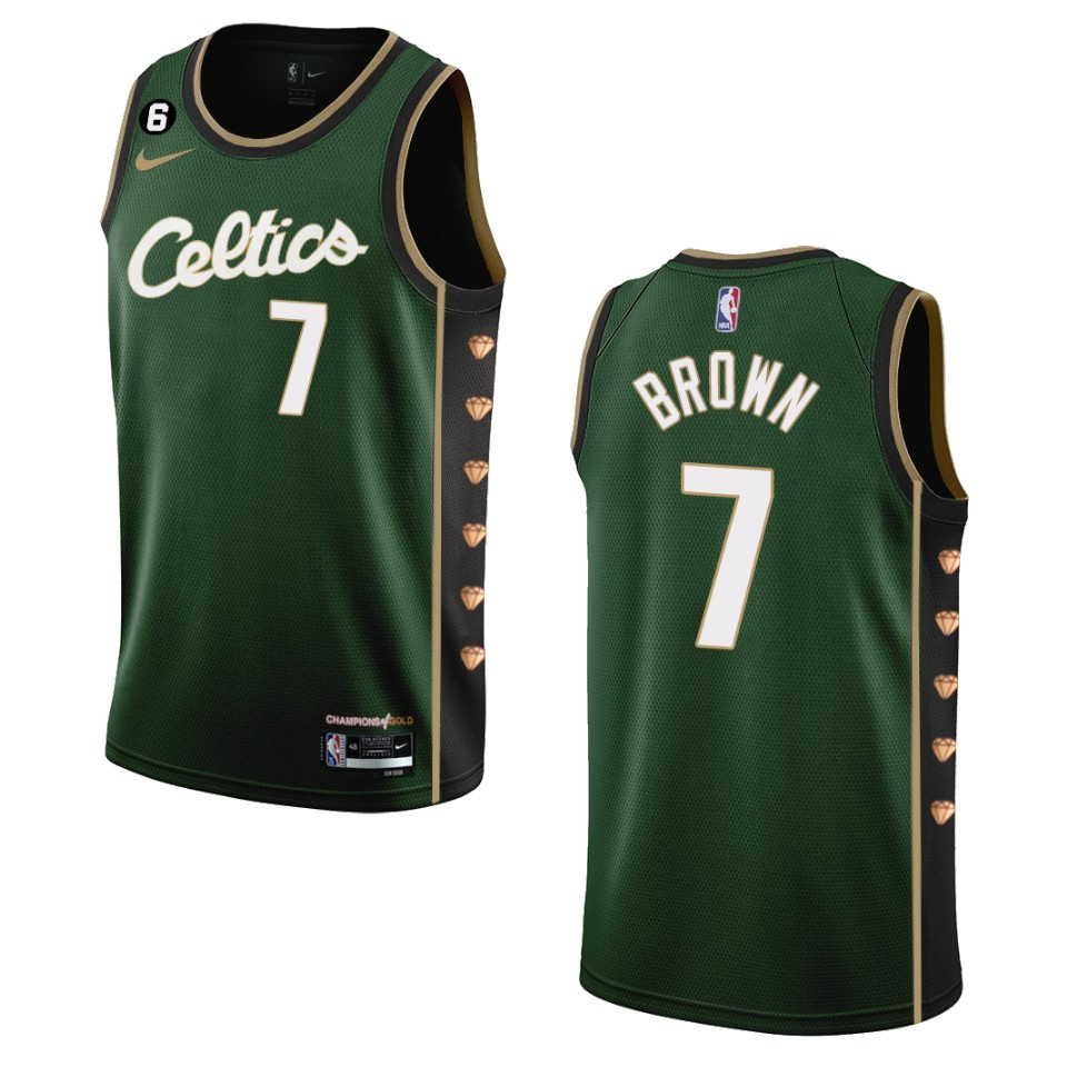 Boston Celtics Jaylen Brown 2022-23 City Edition Dark Green Swingman Basketball Jersey