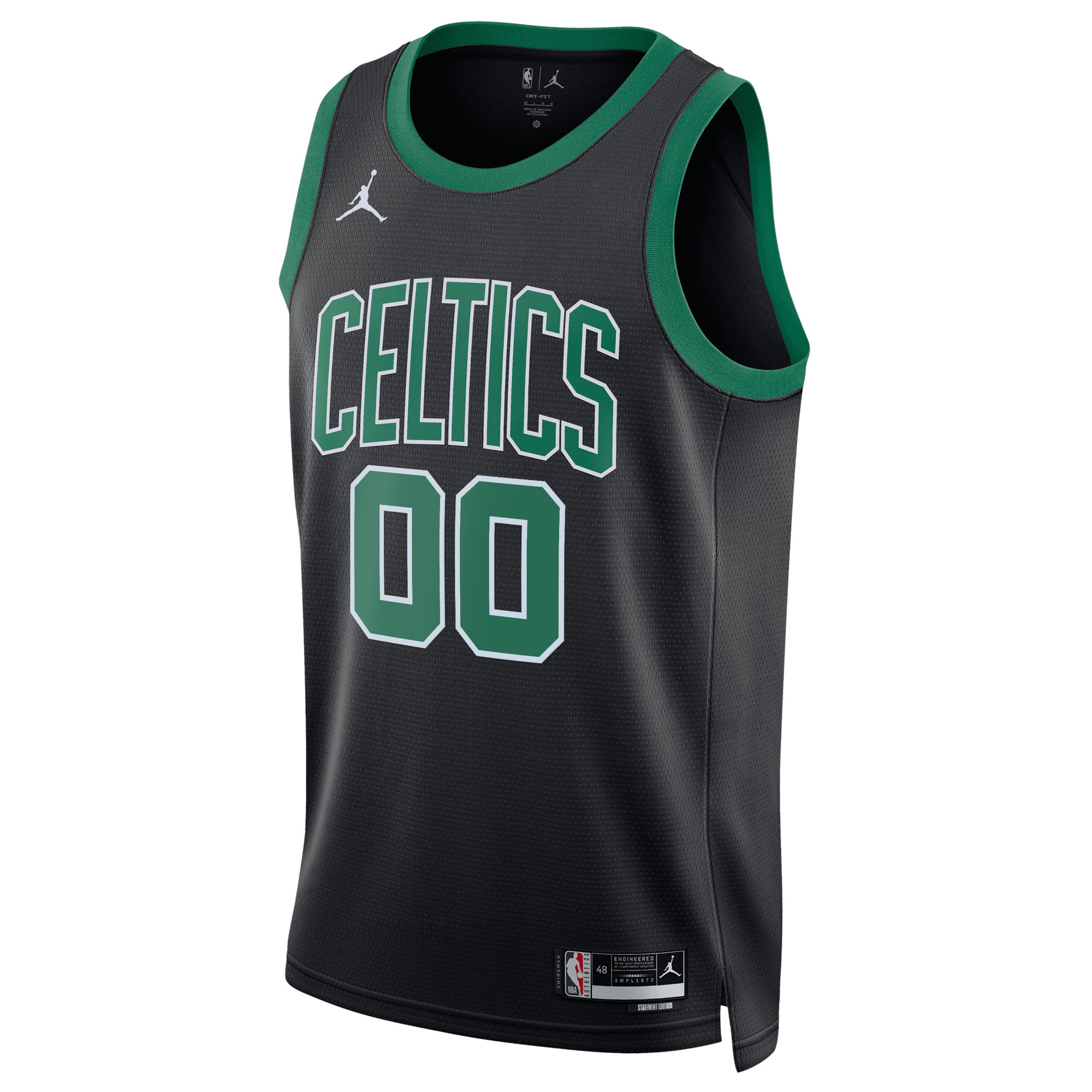 Alternative view of Boston Celtics Jordan Brand Unisex 2022/23 Swingman Custom Basketball Jersey - Statement Edition - Black