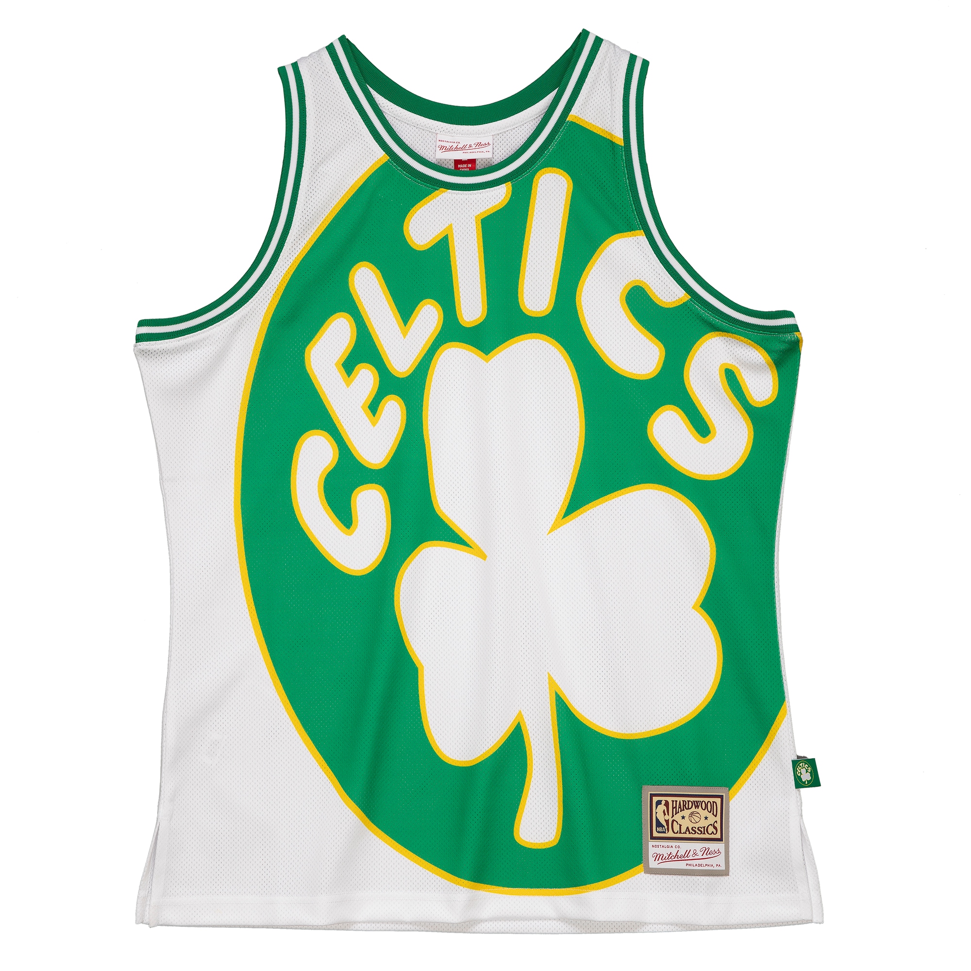 Alternative view of Boston Celtics Mitchell & Ness Hardwood Classics Blown Out Fashion Basketball Jersey - White