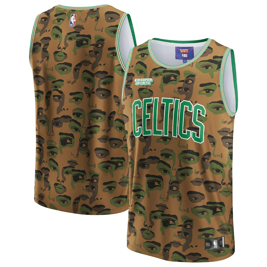 Boston Celtics NBA & KidSuper Studios Unisex Hometown Basketball Jersey - Brown - JS567