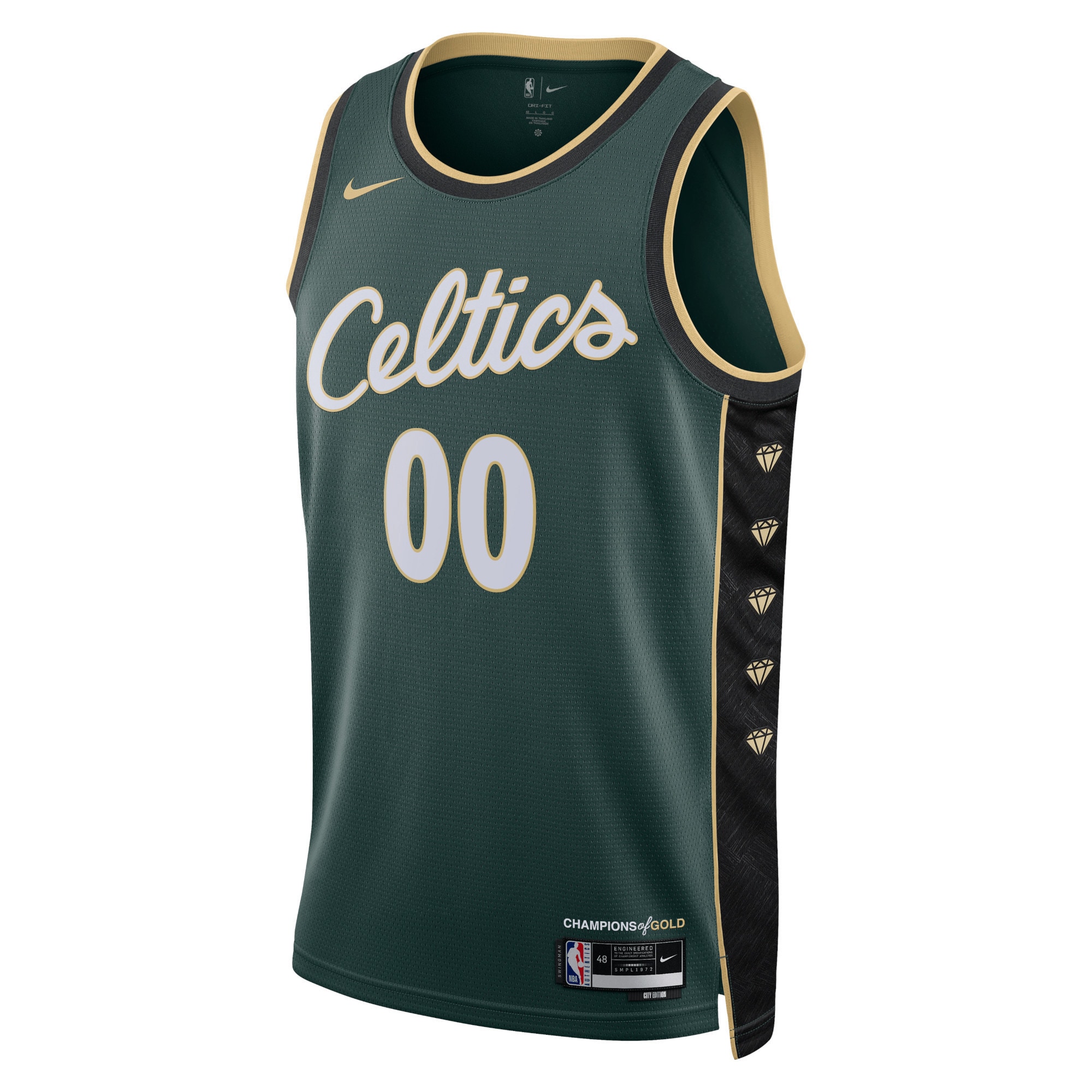 Alternative view of Boston Celtics Unisex 2022/23 Swingman Custom Basketball Jersey - City Edition - Kelly Green