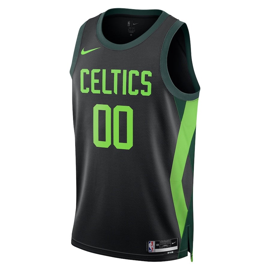 Alternative view of Boston Celtics Unisex 2024/25 Custom Swingman Basketball Jersey - City Edition - Black - JS945