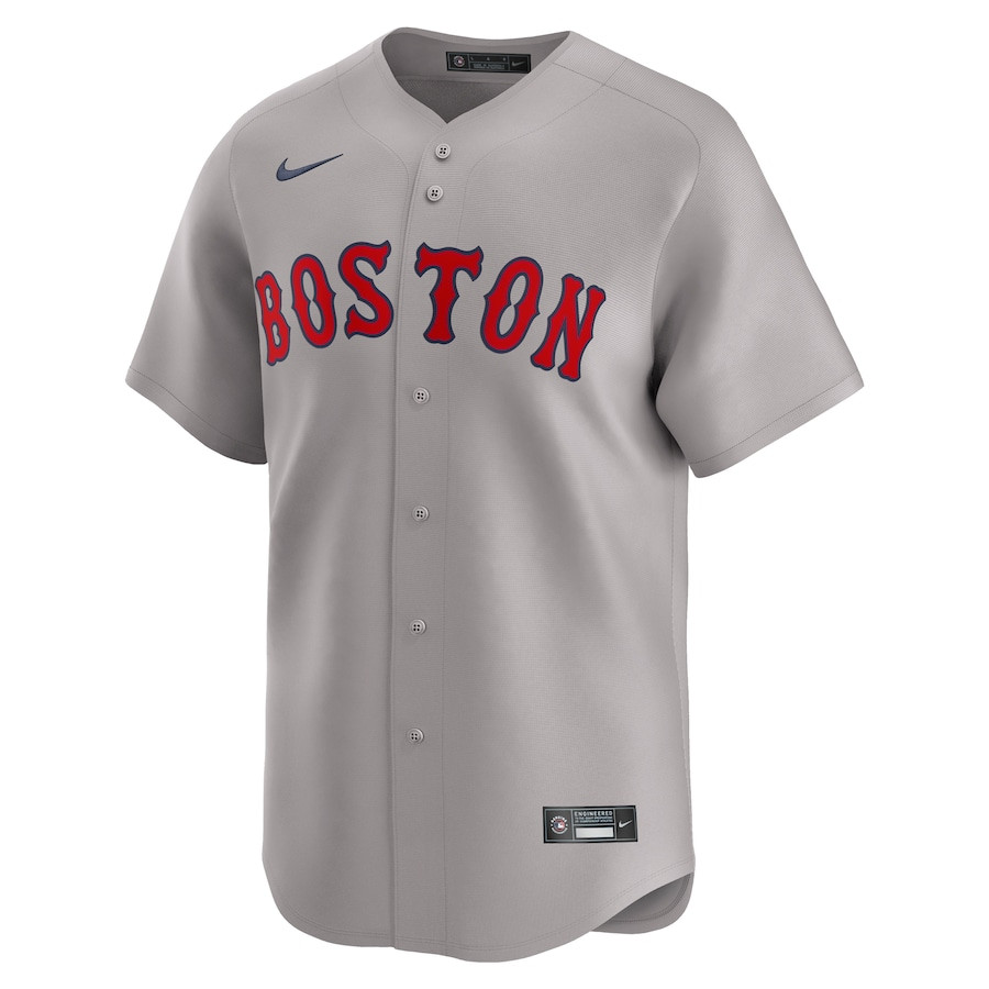 Alternative view of Boston Red Sox Away Limited Custom Men Baseball Jersey - Gray