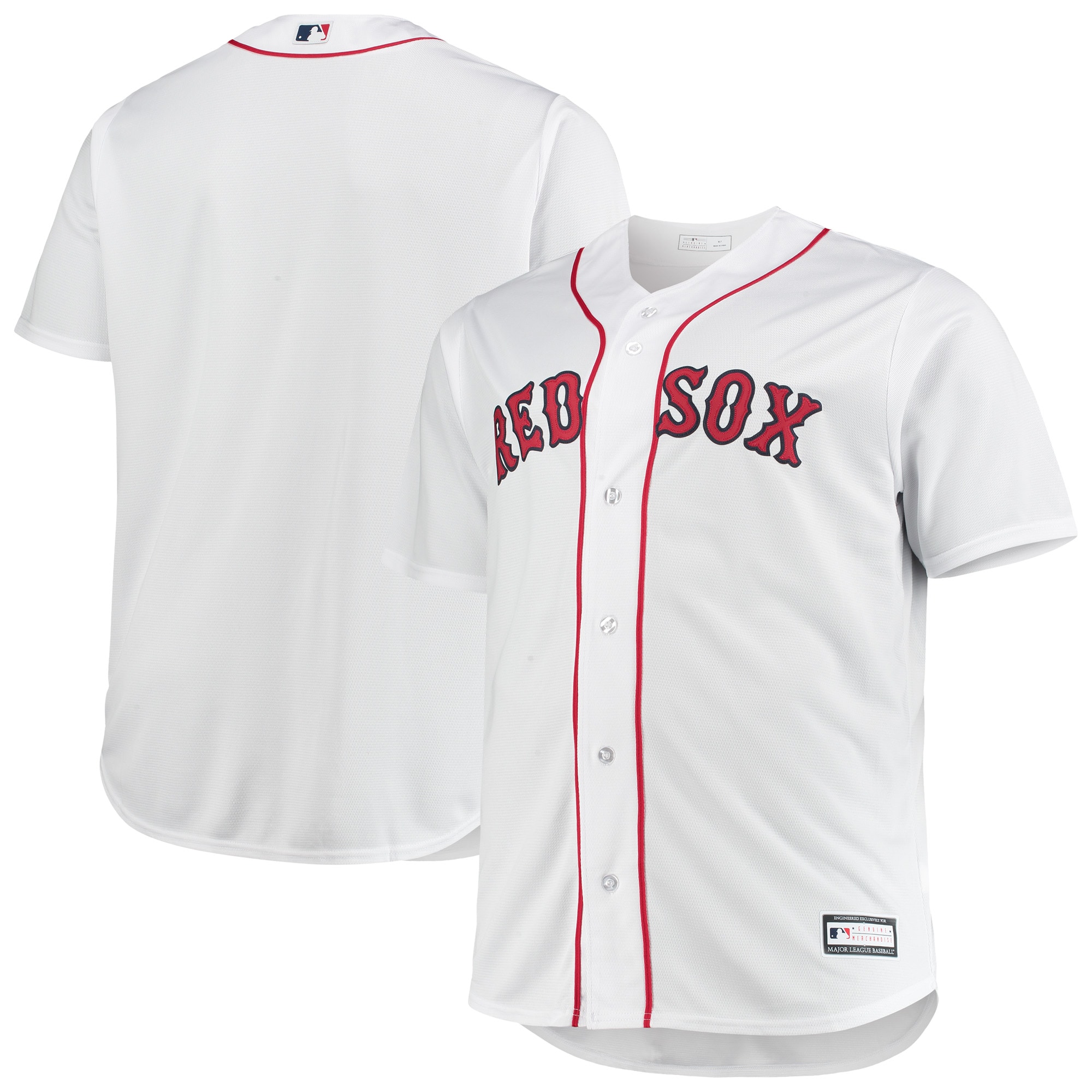 Boston Red Sox Big & Tall Home Replica Team Baseball Jersey - White
