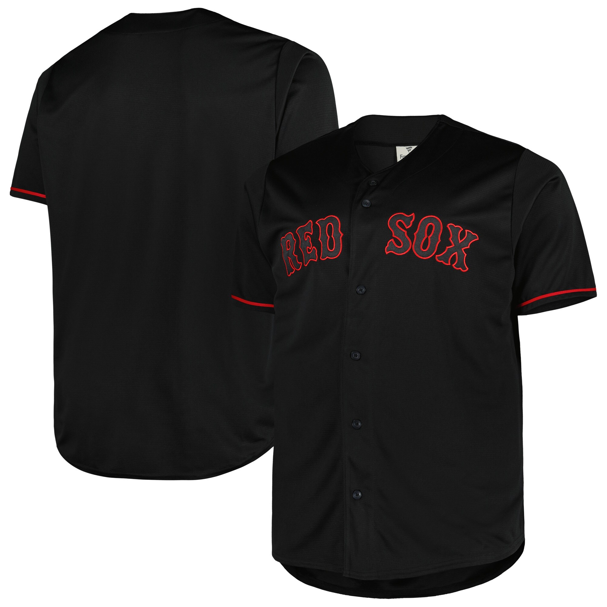 Alternative view of Boston Red Sox Big & Tall Pop Fashion Baseball Jersey - Black