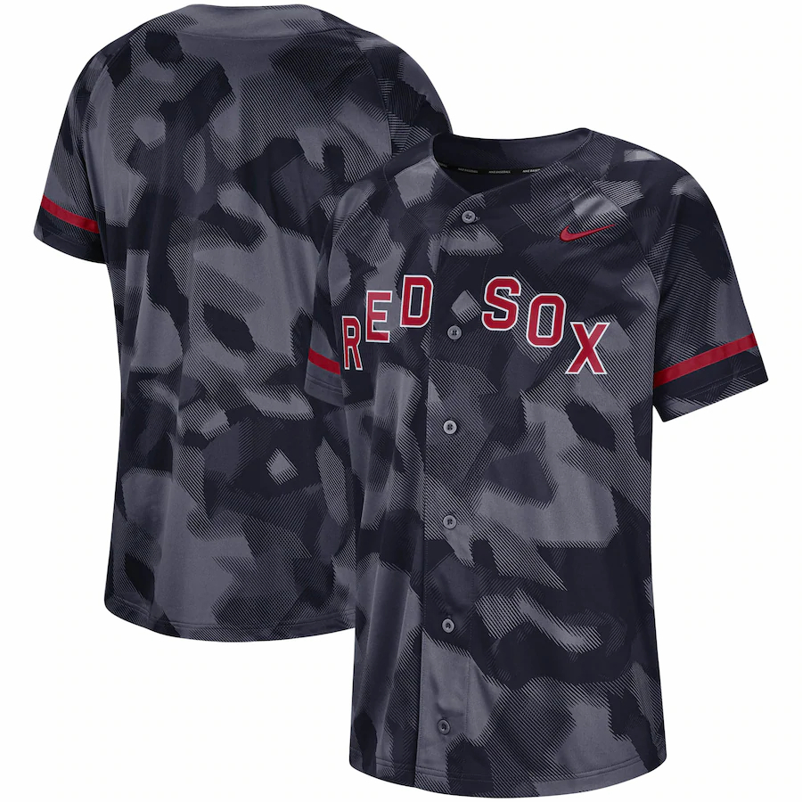 Boston Red Sox Camo Baseball Jersey – Navy