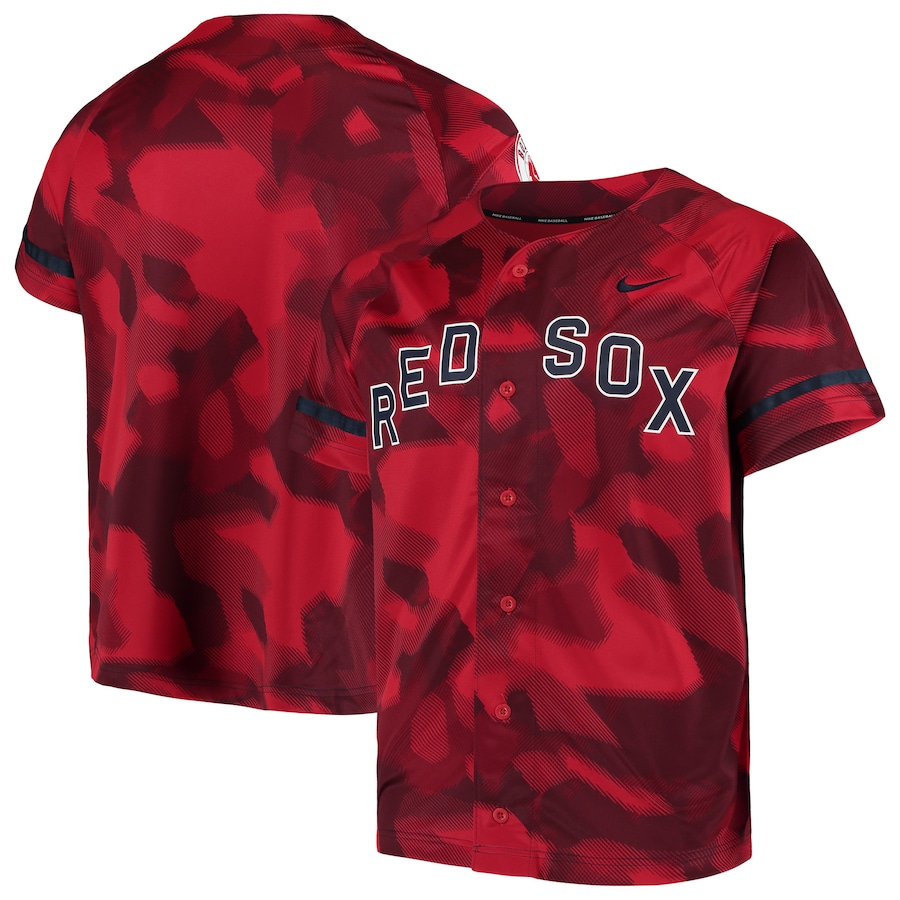 Boston Red Sox Camo Baseball Jersey – Red