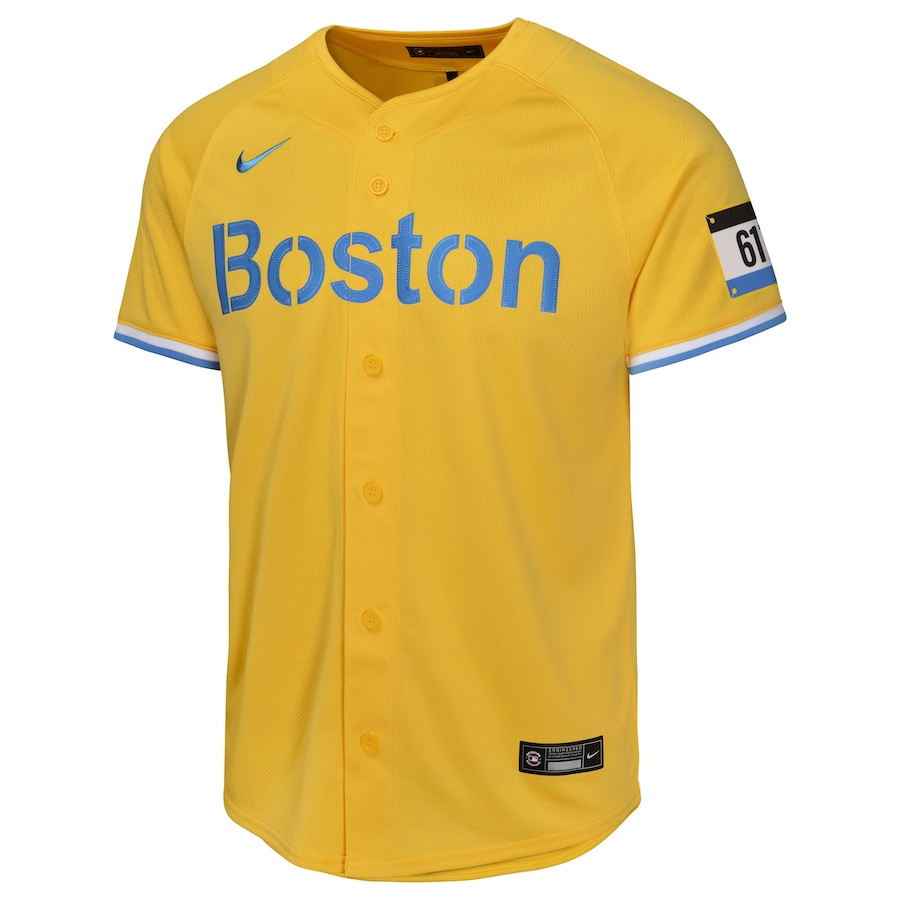 Alternative view of Boston Red Sox City Connect Limited YOUTH Baseball Jersey - Gold